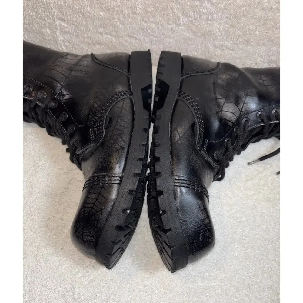Underground Spider WebCommando Leather Boot-Steel Cap Men Size 8.5